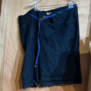 Faded Glory Dark Jean Shorts with Blue belt